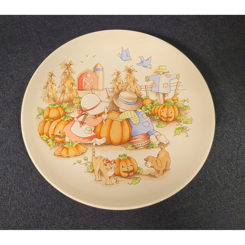 Vintage Watkins Country Kids "Sharing Is Fun" 1991 Collector's Dessert Plate